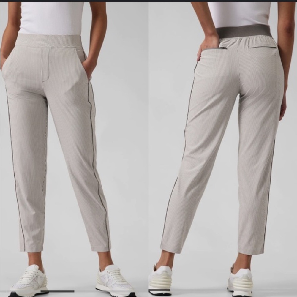 Athleta Brooklyn Textured Ankle Pant – City Stripe, Size 4P